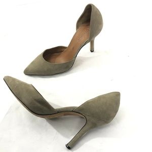 Vince. Suede Leather D’orsay Heels pointed toe